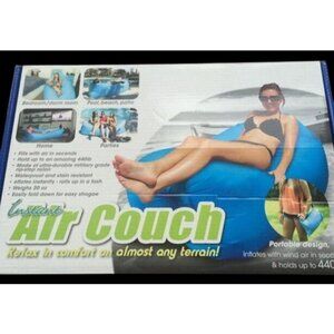 Instant Air Couch - Inflatable, Portable Lounge Chair - Blue New in Box